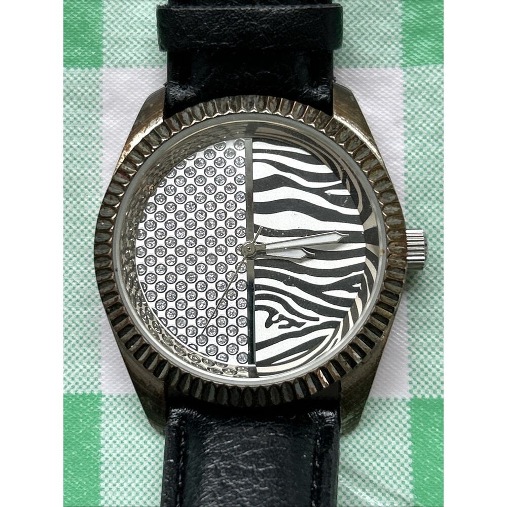 Chicos Zebra Print Dial Black Band Women’s Quartz Watch